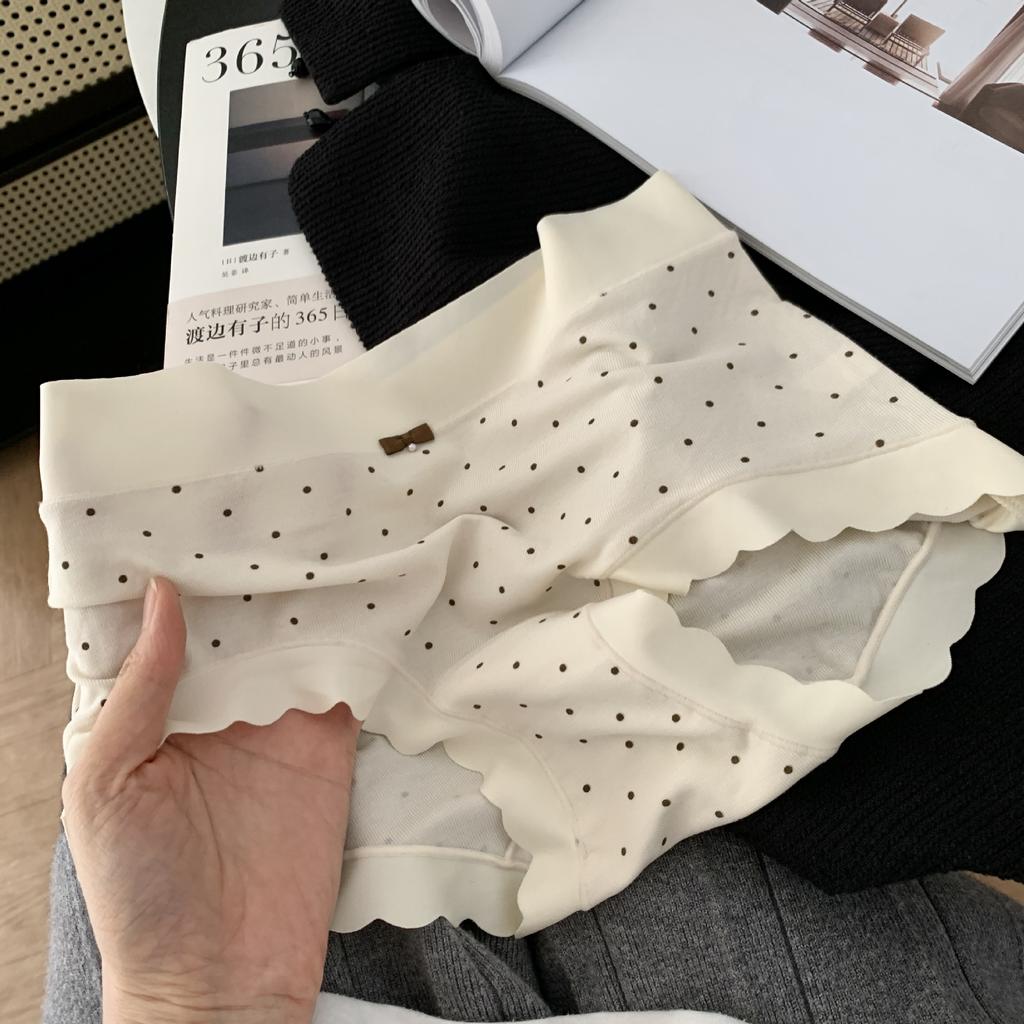 Ladies Summer Lovely Polka Dot High Spring Breathable Crotch Waist Triangle Briefs