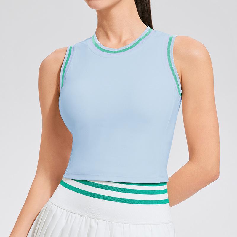 Retro Color Block Bezruká sportovní podprsenka na jógu