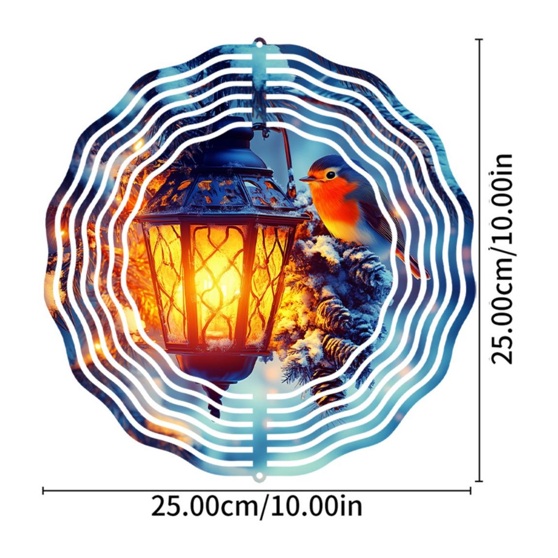 

Металлический колокольчик ветра 10 дюймов с фонарем и дизайном птицы, уличный декор для сада, патио на Хэллоуин, Рождество, Пасху, День благодарения 01A