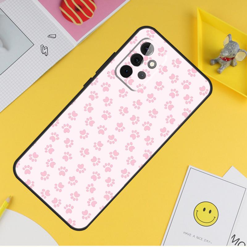 Cat Dog Paws Case For Samsung Galaxy A53 A33 A23 A13 A06 A56 A16 A36 A55 A35 A17 A54 A34 A14 A52 A32 A15