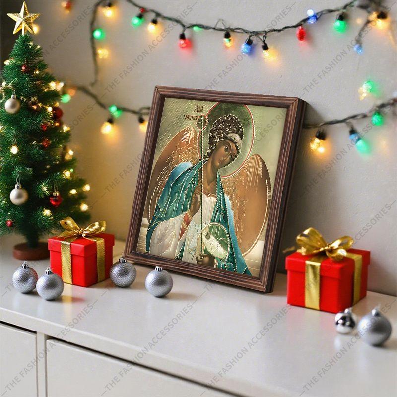 Decorative Painting of Orthodox icons,Consecrated Icon "Guardian Angel",Photo Frame painting,Christian Wall Art,20cm*20cm,Spiritual Decor Gift