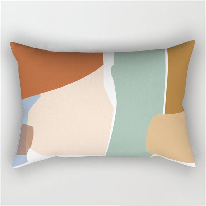 30x50cm Rainbow Geometric Polyester Pillow Cases Abstract Sunrise Mountain Patchwork Pillowcase Sofa Home Decor Cushion Cover