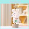Cute Rural Rabbit Embracing Flowers Plush Toy Keychain Kid Gift Perfect Choice