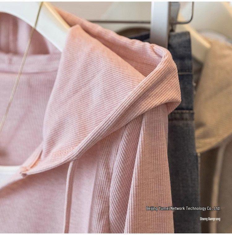 Plus Size Women's Autumn Hooded Sweatshirt, 2025 New Style, Slimming Irregular Two-Piece Design.