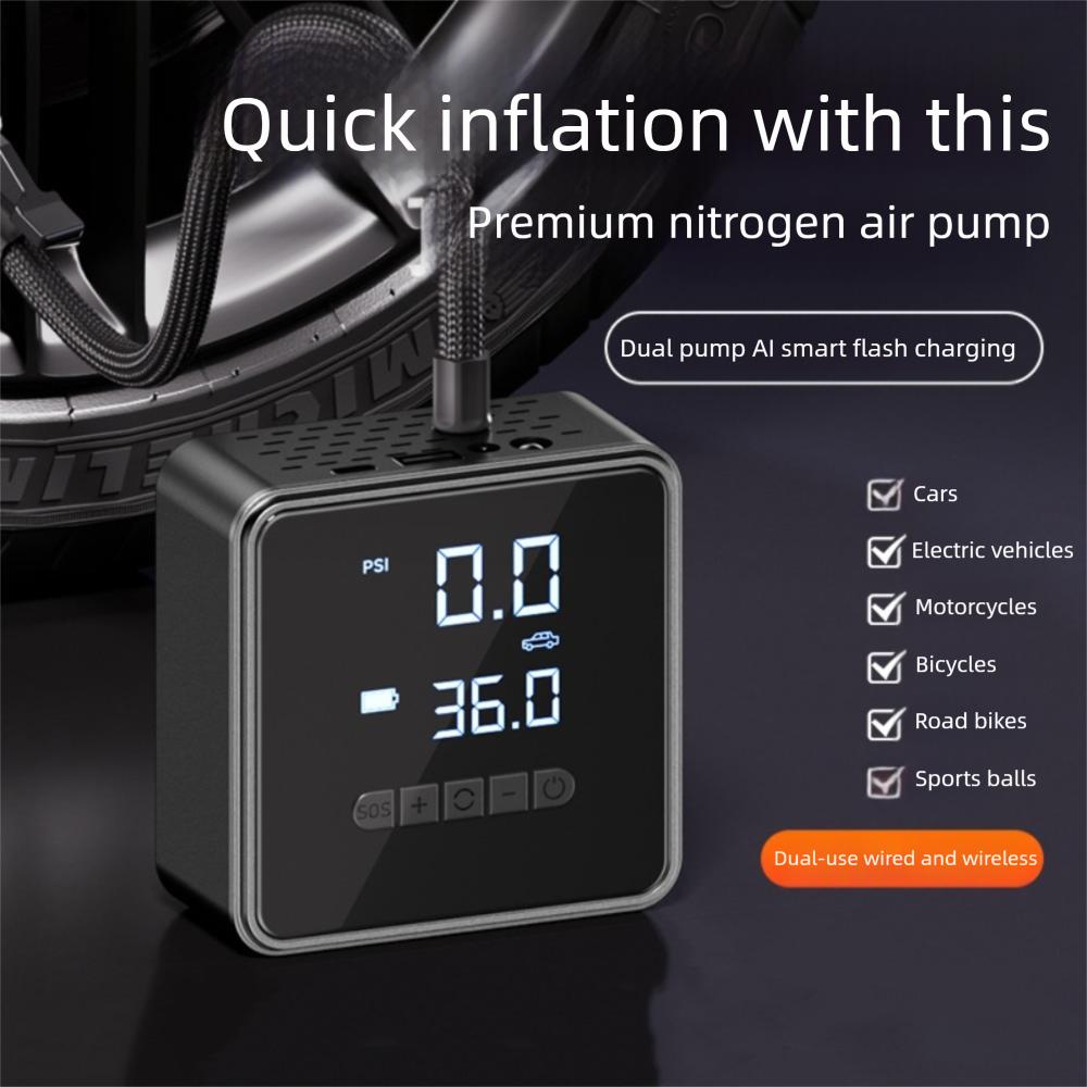 Portable Electric Inflator Wireless Inflator Pump Durable Car Tire Inflator  for Car Bicycle Ball