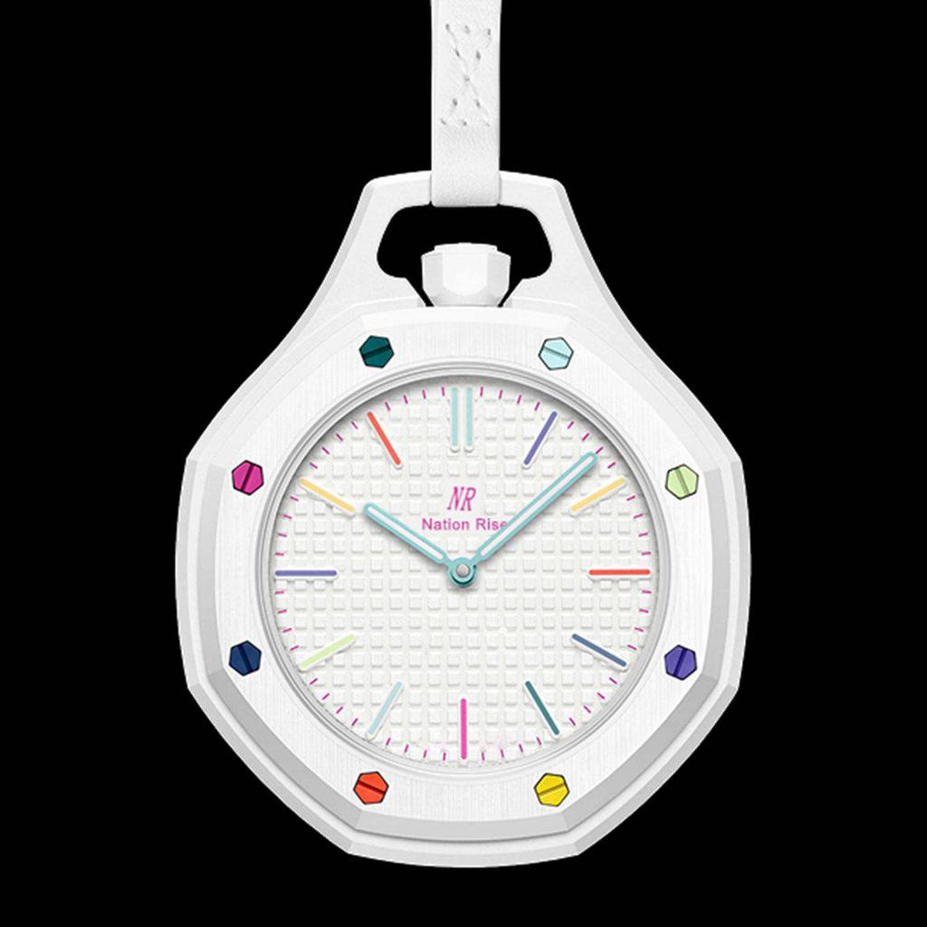 Moderne Taschenuhr Analoges Uhrwerk ABS-Gehäuse Gummiarmband Unisex 3D-gedrucktes Zifferblatt Leuchtend Polygonale Form 10m Wasserdicht
