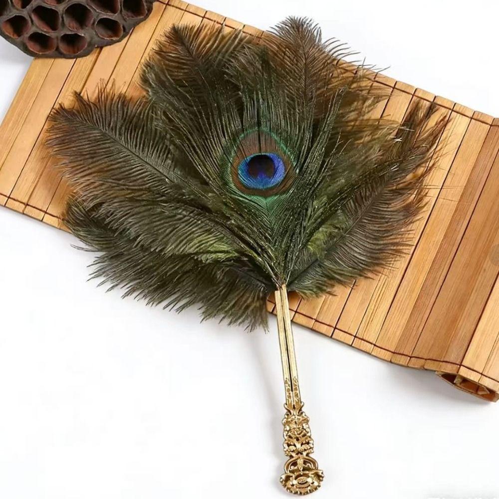 Danshandfans in Chinese Stijl Draagbare Cosplay Props Waaijer Struisvogelveer Waaijer Dames Dans Props