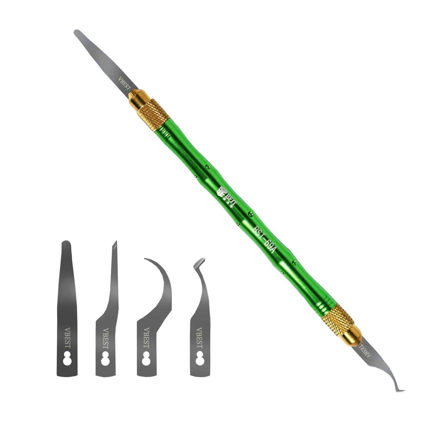 

BST-69A+ 4 в 1 лезвия для ручной отделки, нож для удаления клея с микросхем ЦП, материнской платы, печатной платы, подложки, очистки, соскабливания, инструмента для снятия клея