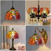 1pc Replacement Retro Wall Lamp Shade, Modern Bedroom Dining Table Room Decoration Lamp, Stained Glass Rose Lampshade