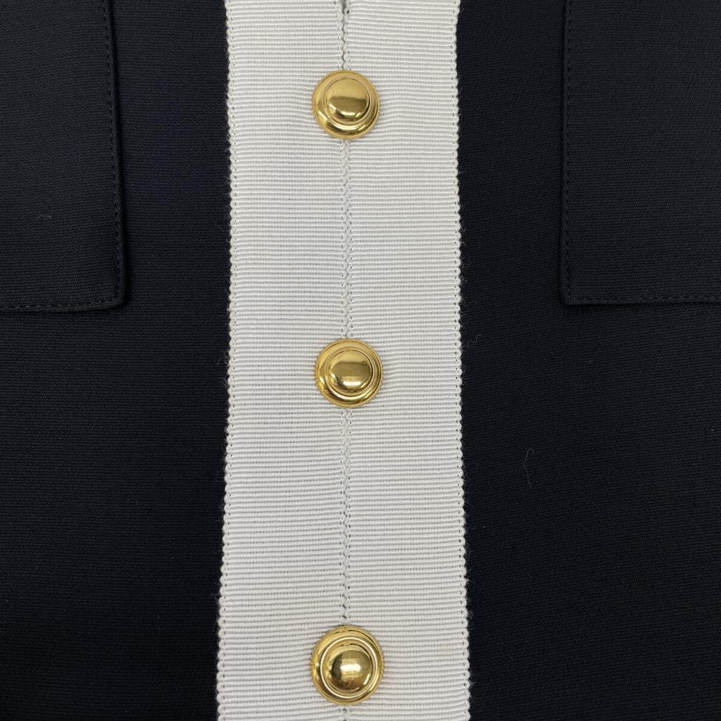 GUCCI 550372 18 Year Black Michele Period Tiger Head Chain Belt with Gold Buttons Short Sleeve Shirt Dress dress 38 blackUsed