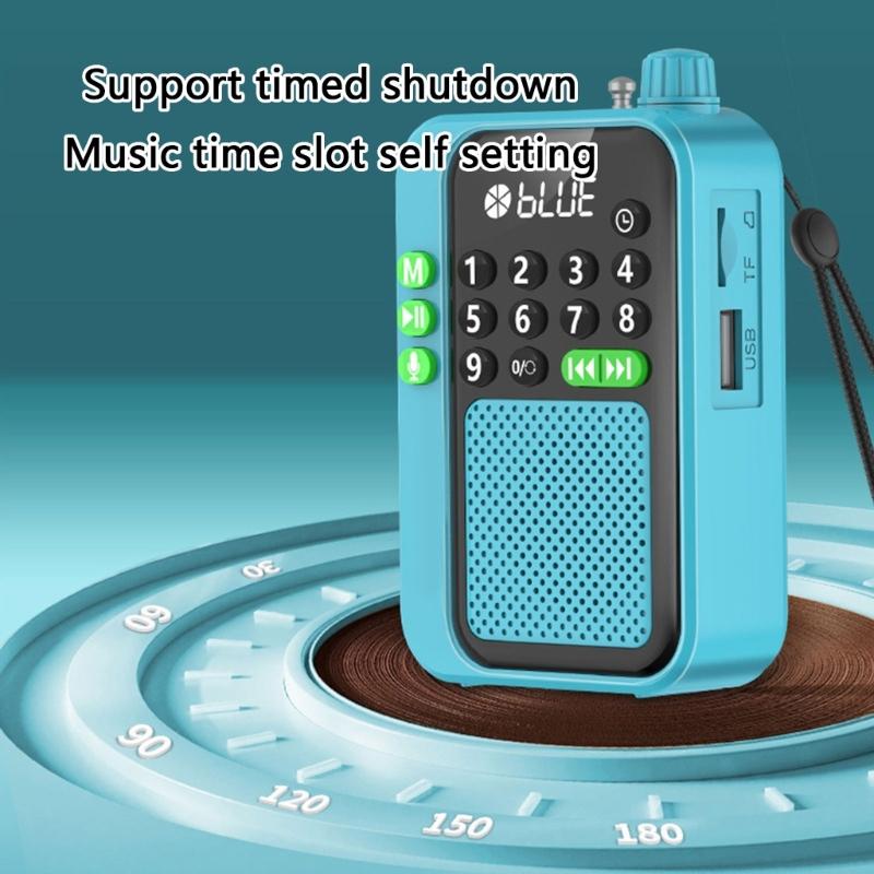Mini Pocket FM Radio High Sensitivity Digital Radios Receiver Wireless Bluetooth-compatible Speaker with LED Display