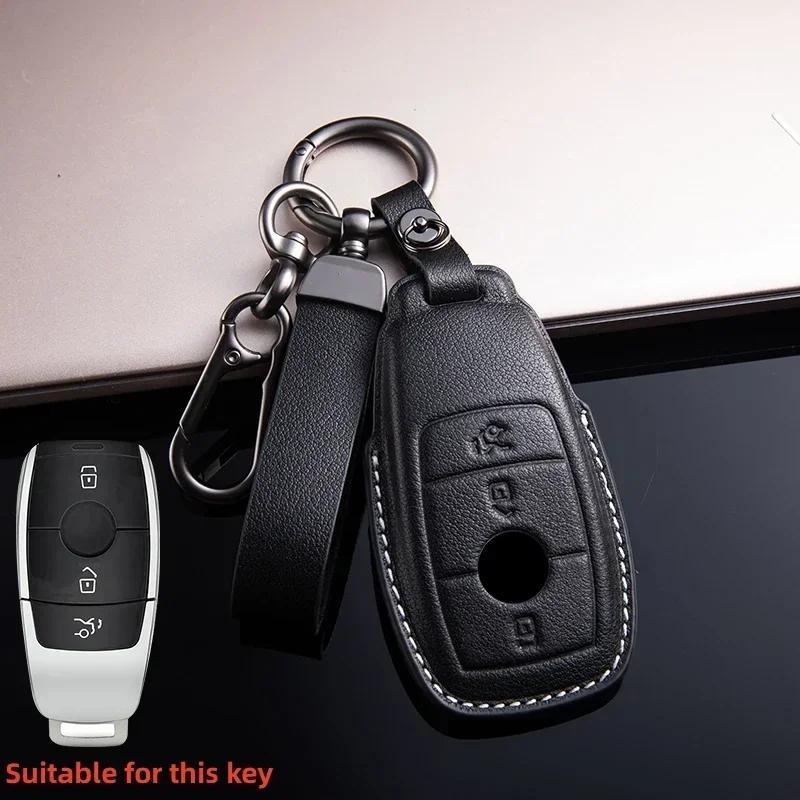 Leather Car Remote Key Case Cover for Mercedes Benz A C E S G Class GLC CLE CLA GLB GLS GLA W177 W205 W213 W222 X167
