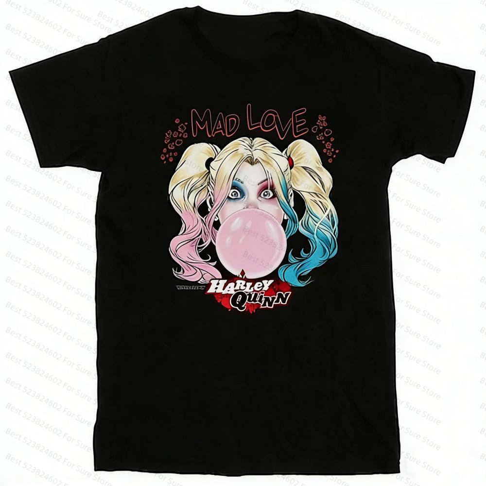 New Harley Quinn Mad Love Bubble Gum Graphic TShirt Unisexs Shirts Women y2k tshirts DC Comics Casual Short Sleeve Tee Tops S