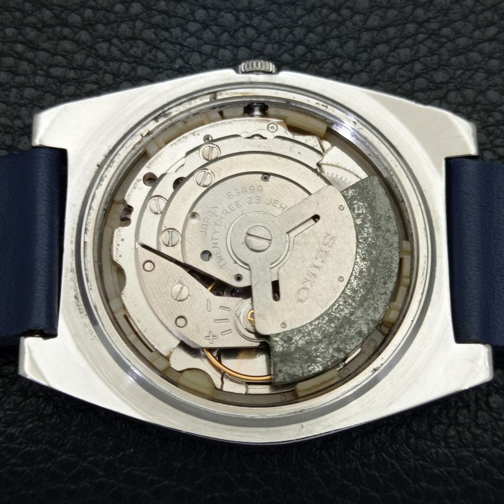 SEIKO 5 AUTOMATIC 6349A JAPAN MENS VINTAGE BLUE COLOR DIAL WATCH a701572-5 R206b-a701572