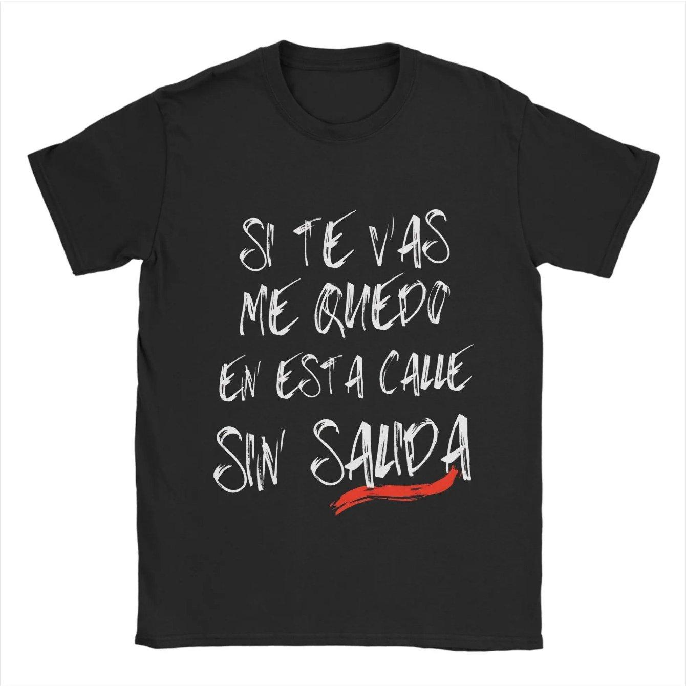 

Men s T-shirt with Spanish Lyrics of Extremaduro Song Printed on It Short Sleeved Round Neck T-shirt for Casual Outings 5XL різнокольоровий
