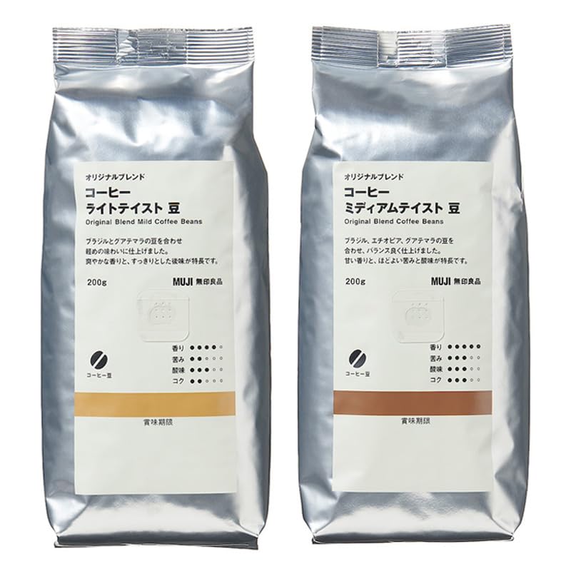 Покупка набора Кофейные зерна Muji Original Blend Легкий вкус + Средний