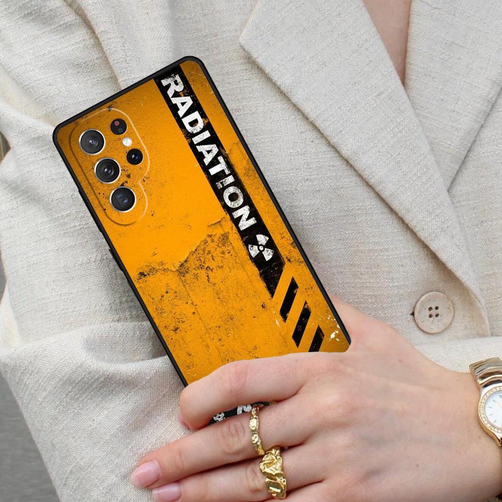 Nuclear Radiation Warning Sign Cell Phone Case for Samsung Galaxy S26 Ultra S25 S24 S23 S22 S21 S20 Note10 Cover