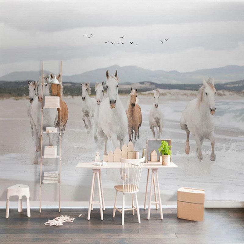 

Any Size Mural Wallpaper 3D Stereo Horse Animal Wall Mural Living Room Bedroom Home Decor 3D Wallpaper 200 cm(W) x 140 cm(H)