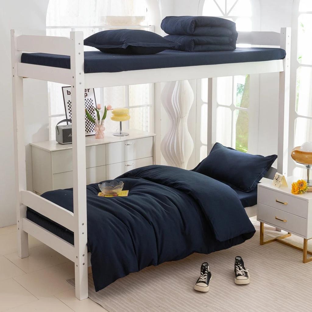 Plant Cashmere Student Dormitory Three-piece Bed Kit Single Double Household Bed Sheet Quilt Cover Popular