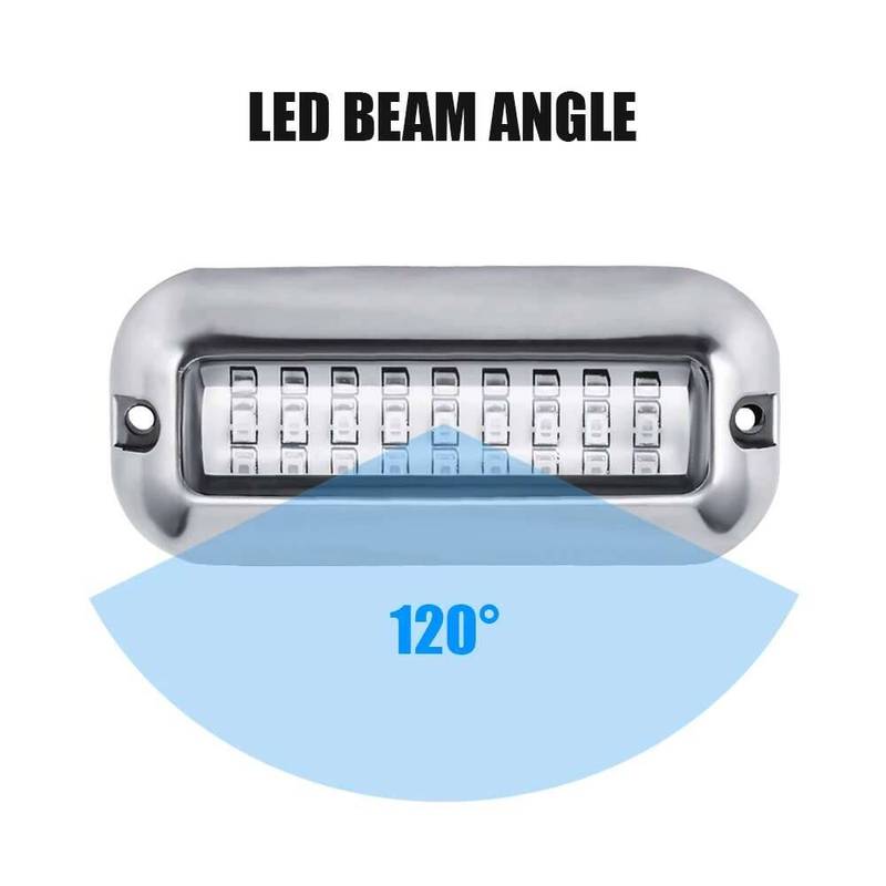 27LED 12V Transom Underwater Pontoon Ship Boat Accessories Stainless Steel Waterproof Marine Light IP68