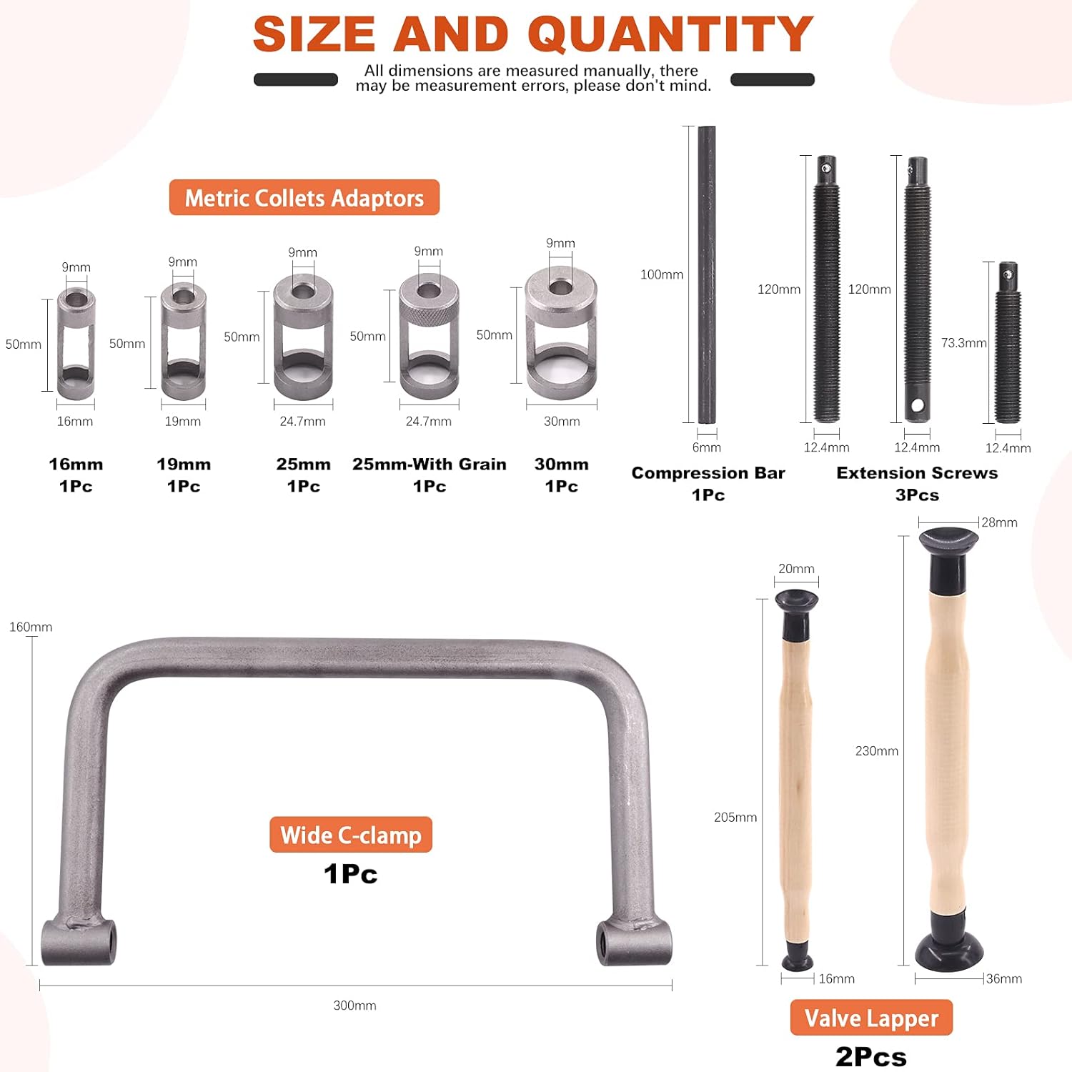 

12Pcs Valve Spring Compressor & Lapper Set for Motorcycle, ATV, Car, Small Engine United States