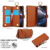Etui Portfel Skórzany z Miejscami na Karty i Zamkiem Błyskawicznym Etui Klapka na Telefon dla IPhone 17 16 15 14 13 12 11 Pro Max Plus Promax 16e Pierścień Smycz Portmonetka