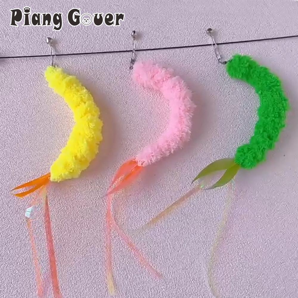 1pc Plush Shrimp Pet Cat Toy Replacement Accessories Funny Teaser Stick Wand Toy