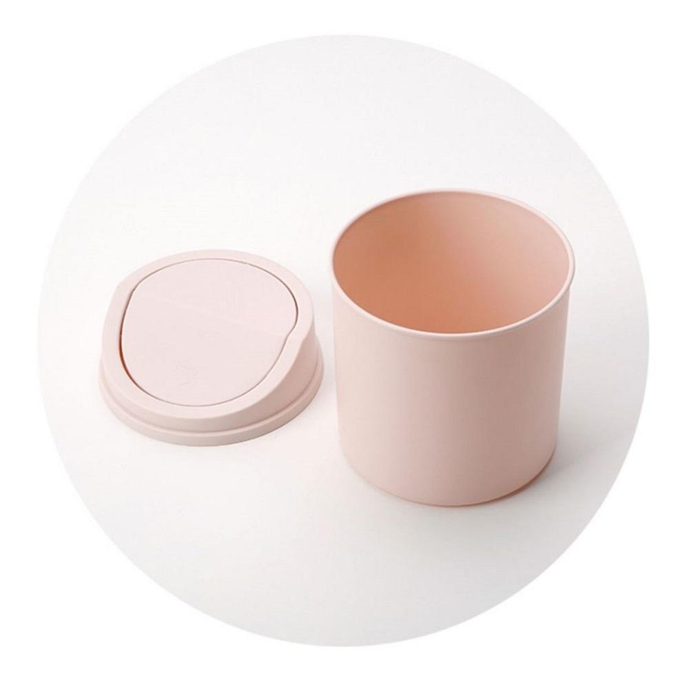 Mini Desktop Trash Can with Swing Lid Home Small Garbage Can with Cover for Bedroom Office Desktop Clean Workspace Storage Box