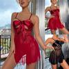 Ladies Erotic Lingerie Sexy Lace Stitching Nightdress Suit Without Steel Ring