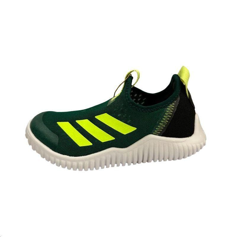 Adidas Rapidazen Synthetic Leather Comfortable Simple Non-Slip Shock Absorbing Mid-Top Kids Running Shoes Kids Running Shoes Black Green ID3371
