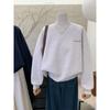 Autumn and Winter Korean Style Embroidered Thickened Velvet Warm Loose Round Neck Pullover Sweatshirt for Women