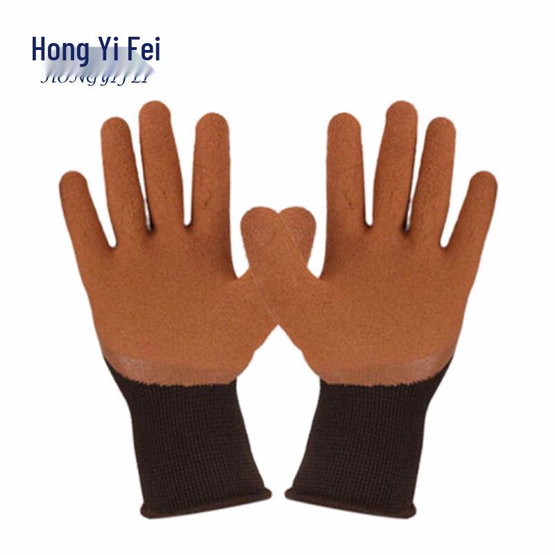 Hongyi Fei 13-Gauge Nylon Dipped Latex Foam Work Gloves One Size (12 Pairs)