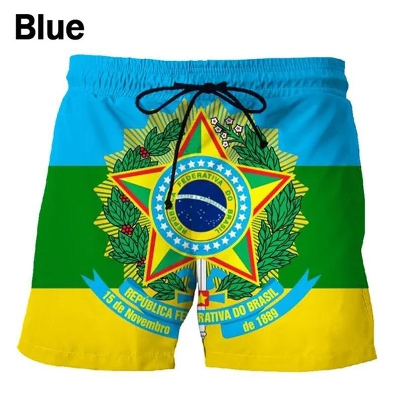 3D-Druck Brasilien Flaggenmuster Badeshorts Für Männer Sommer Mode Lässig Boardshorts Herren Outdoor Sport Fitnessstudio Schwimmhosen