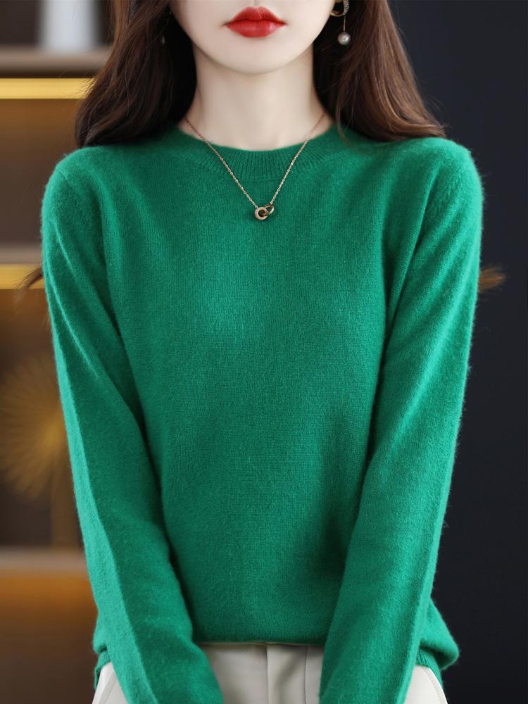 Winter Classic Style Cashmere Pullover Fashion Merino Wool Sweater Round Neck Long Sleeve Knitwear Soft Warm Basic' Clothing Top