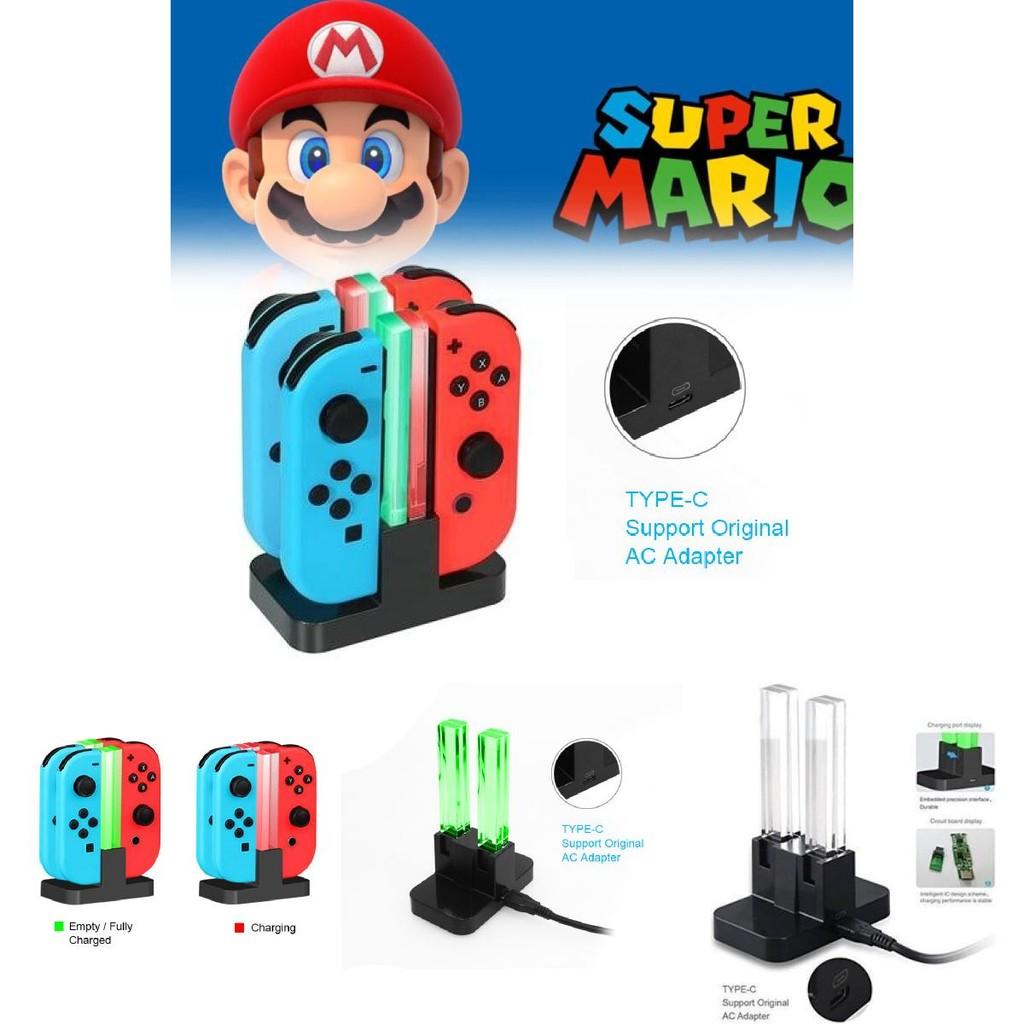 Colorful Switch Charging Dock For Joycon Controllers With Four Ports And Stylish Design