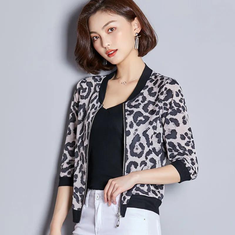 Summer Sunscreen Clothing Women's Chiffon Short Zipper Jacket Women's Long-sleeved Spring and Autumn Thai Loose Cardigan Jacket