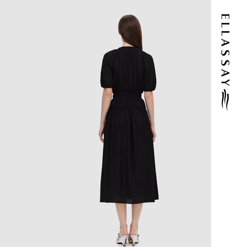 ELLASSAY Elegant V-Neck A-Line Midi Dress