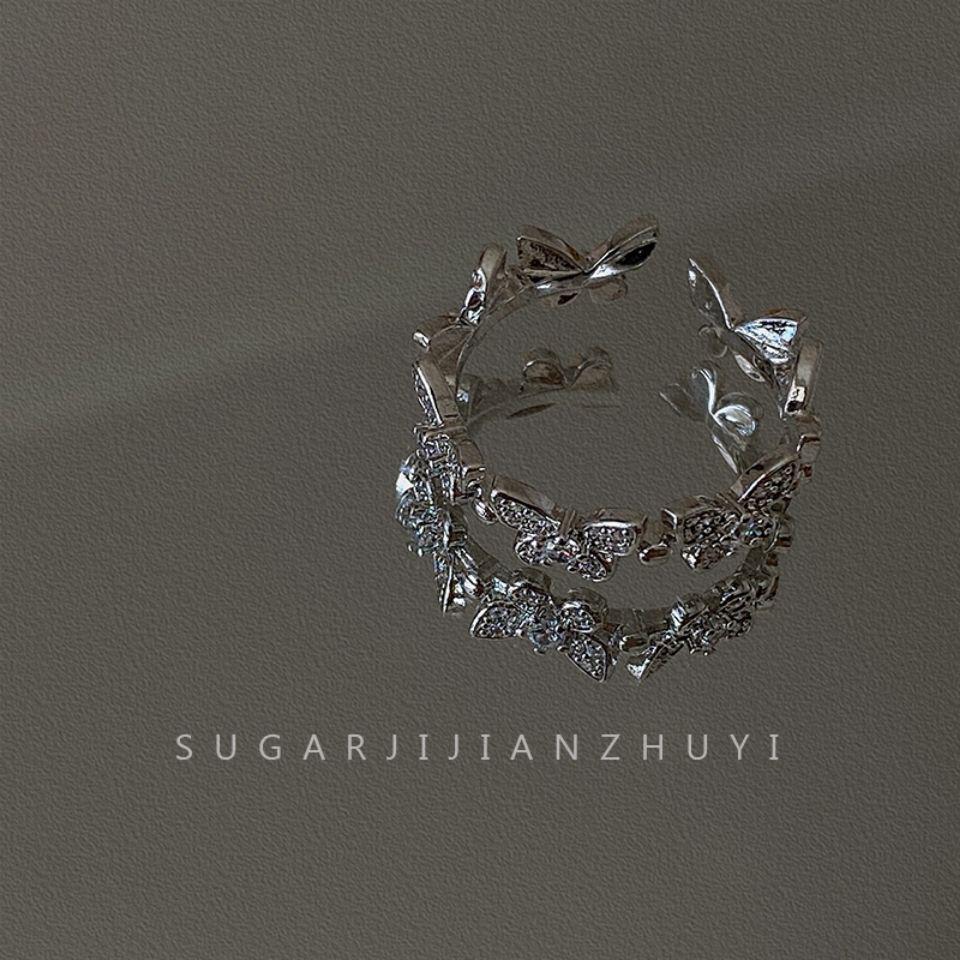 Double Layer Open Zircon Ring - Minimalist Luxury for Women