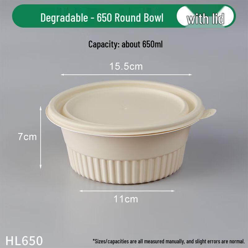 COFLYEE Biodegradable Corn Starch Takeaway Bowls