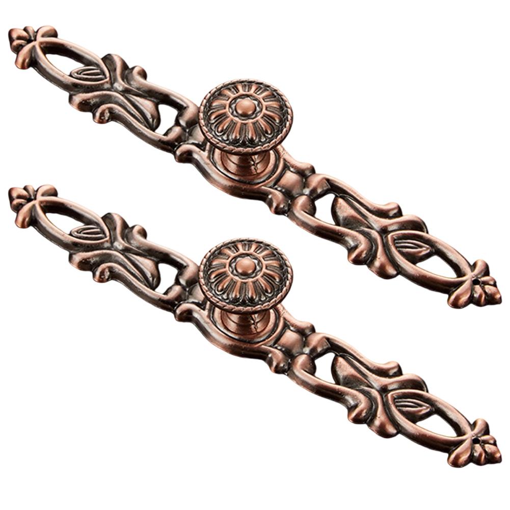 Retro Cabinet Pulls Vintage Red Bronze Door Handles Kitchens  Furniture Door Handles Wardrobe Drawers Knobs Furniture Hardware