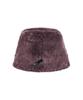 Bajal Fur Long Label Solid Drop Bucket Hat Burgundy