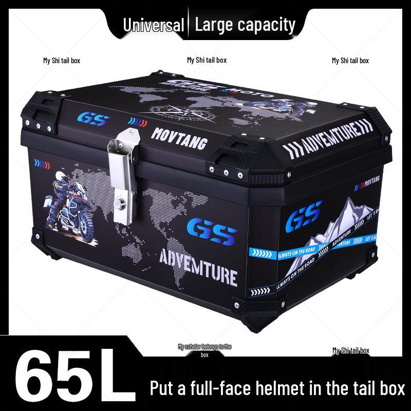 Universal Oversized Motorcycle Tail Box - Large Capacity Double Toolbox for Electric Vehicles