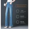 Women's Light Color High-Waisted Micro-Flare Jeans, Elastic and Slimming, Colored Thread, Plus Size, Ideal for Spring and Autumn
