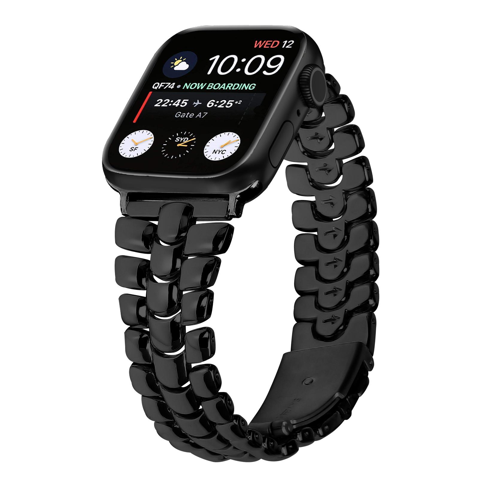 

For Apple Watch Series 10 46mm/Ultra 2 Ultra 49mm/Series 9 8 7 45mm/6 5 4 SE (2023) SE (2022) SE 44mm/3 2 1 42mm Metal Watch Strap Black