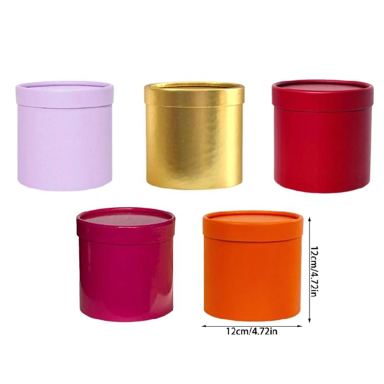 Gift Packaging Paper Box Small Flower Arrangement Bucket Round Cardboard Gift Box for Birthday Party Valentines Day