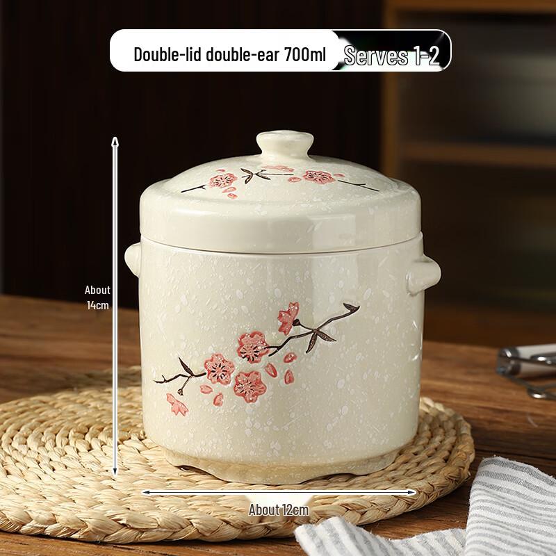 Zhaoran Ceramic Double-Lid Stew Pot