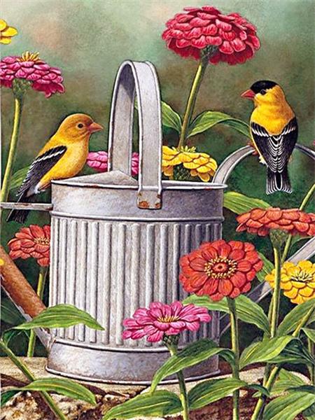 Diy Diamond Painting Bird Home Decor Mosaic Spring Flower Animal Embroidery Handmade Gift Wall Stickers