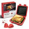 Microwave Hot Sandwich Maker [With Rim To Prevent Spills] Toasts To the Edges, No Open Flame Required, Suitable for Cheese Hot Sandwiches, Quick Break