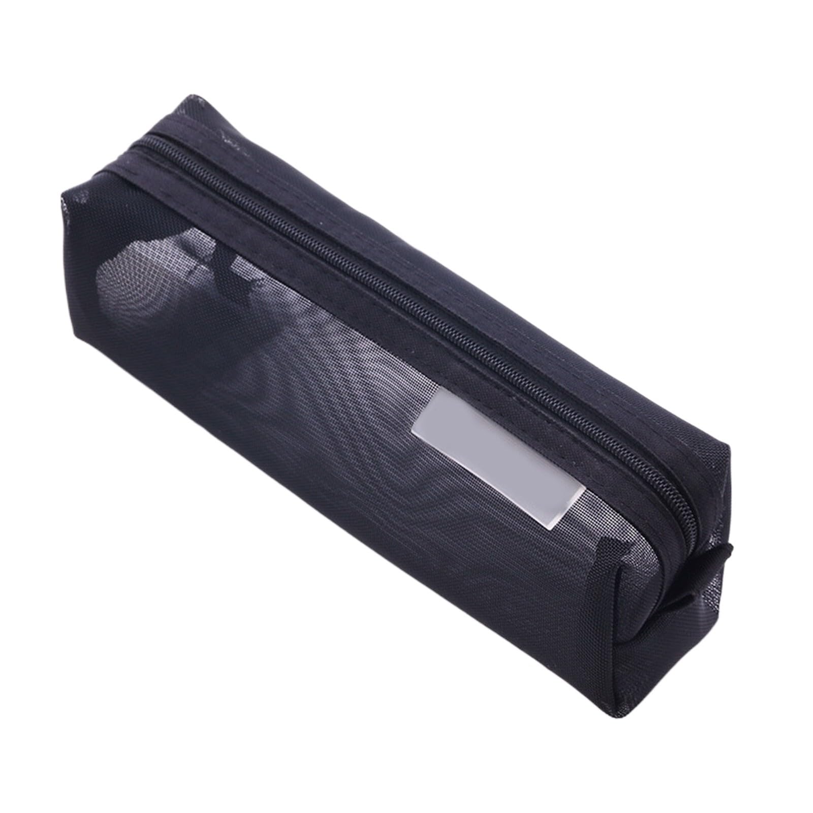 

Сетчатый пенал многофункциональный прозрачный органайзер для карандашей школьный чехол для хранения маркеров для канцелярских принадлежностей, косметики, дорожных аксессуаров чёрный