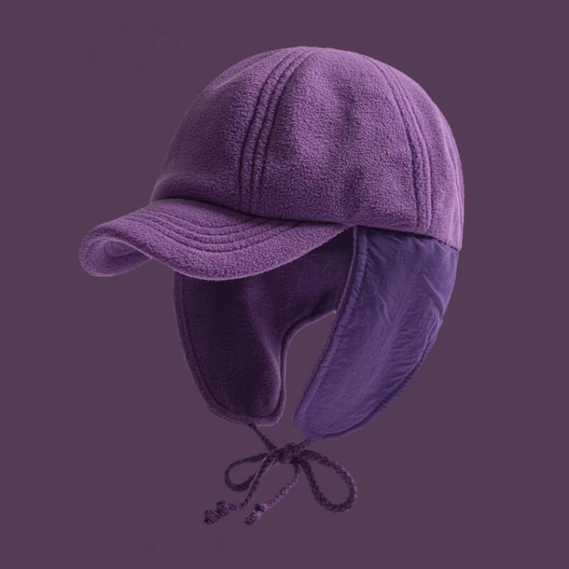 Winter Warm Baseball Cap With Ear Flaps & Neck Cover, Fleece Short Brim For Men Women, Ideal For Outdoor Camping & Streetwear